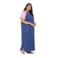 thumbnail image 4 of Oussum Women Nightdress Loungewear Dress Short Sleeve Long Sleepwear with Pockets, 4 of 8