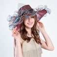 thumbnail image 5 of Kcolen Womens Tea Party Hats European Style Women's Sun Visor Hat with Large Floral Mesh Design for Fashionable Outdoor Sun, 5 of 5