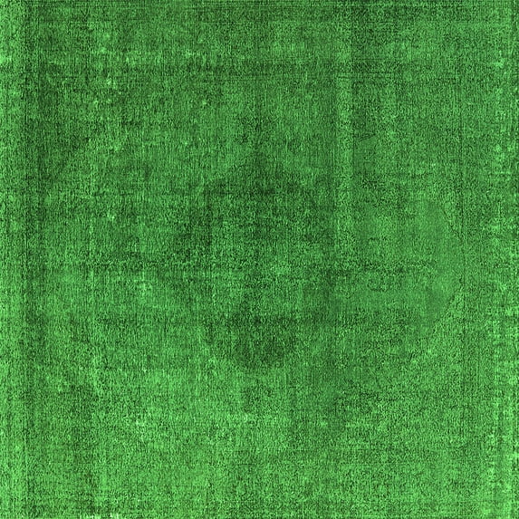 Ahgly Company Indoor Square Oriental Green Industrial Area Rugs, 3' Square