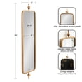 thumbnail image 3 of Kate and Laurel Kasota Slim Panel Wall Mirror, 9 x 36, Antique Gold, Glam Tall Mirror Wall Decor for Use as Skinny Entryway Mirror or Decorative Bedroom Mirror, 3 of 8