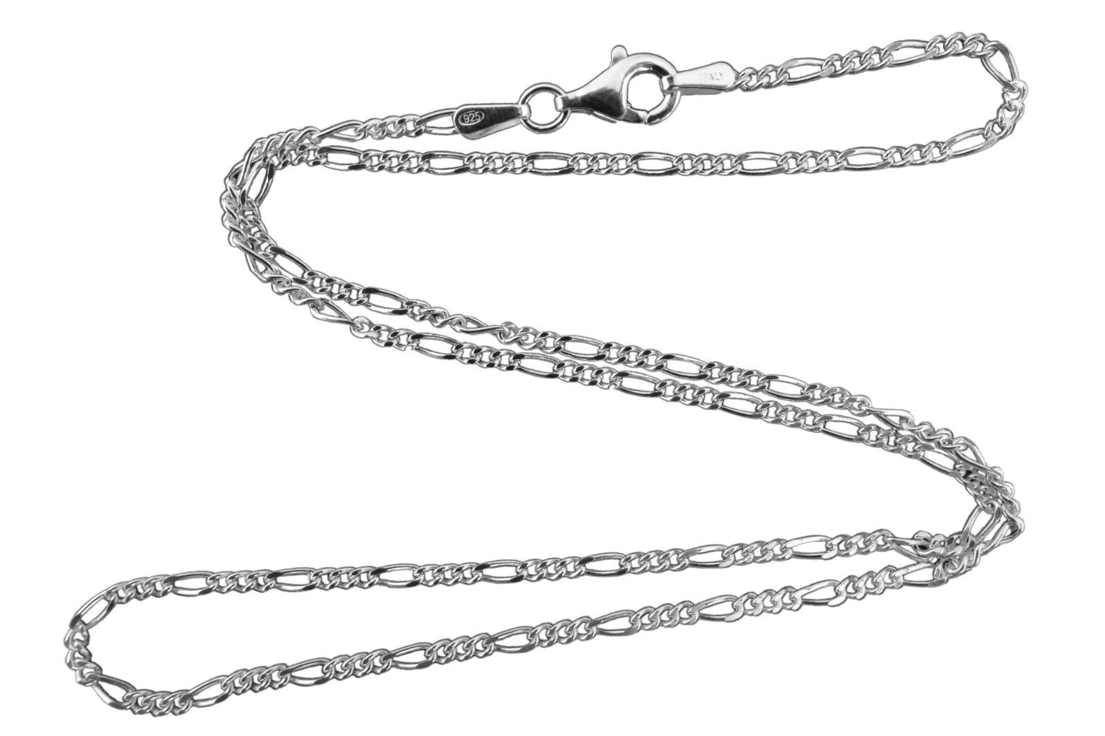 1/5 pcs 925 Silver Plated Italy FIGARO Chains 2mm Necklaces 16-30''
