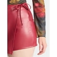 thumbnail image 4 of Madden NYC Women's Faux Leather Wrap Skort, 4 of 5
