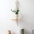 thumbnail image 2 of Estante de madera colgante de pared de macramé, soporte de planta de tapiz de decoración de pared Boho, colgante de pared de borla de estilo nórdico decorativo hecho a mano, 2 of 8