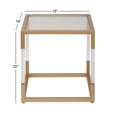 thumbnail image 4 of DecMode 19" x 20" Gold Metal Cube Shaped Accent Table with Clear Glass Top and Acrylic Legs, 1-Piece, 4 of 11