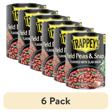 (6 pack) Trappey's Field Peas and Snaps with Bacon, 15.5 oz, Can