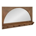 thumbnail image 1 of Kate and Laurel Andover Pub Mirror with Coat Hooks, 36 x 22, Natural Wood, Decorative Wood Wall Mirror with Five Hanging Pegs and Small Display Shelf, 1 of 9