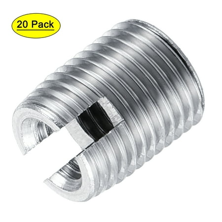 

M5x6mm Threaded Insert Nuts Carbon Steel Nickel Plated Silver 20 Pack