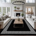 thumbnail image 3 of Black Area Rugs 5x7 ft Greek Chinese Style Border Geometric Washable Rug Non Slip Indoor Carpet Absorbent Floor Mat for Living Room Bedroom Dining Room, 3 of 9