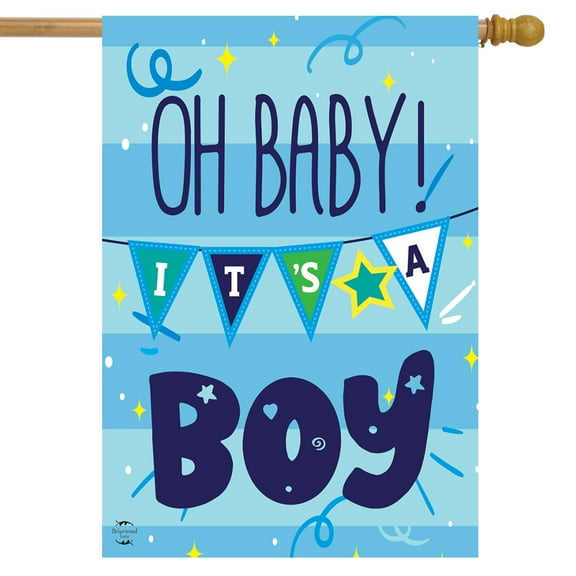 Briarwood Lane Baby Boy Double-Sided House Flag