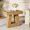 Natural Wood Color, variant on Side Table, 2-Tier Narrow Wooden End Table with Trapezoid Base, Farmhouse Small Nightstand for Living Room, Bedroom