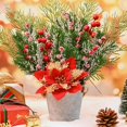 thumbnail image 3 of Dalrosia 12PCS Christmas Tree Picks with Sprays Artificial Snow,White Berries Stems Pine Branches Cones Holly for Xmas Decor Wreath Garland Crafts Vase Tree DIY Ornaments, 3 of 7