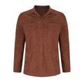 thumbnail image 6 of Royisotas Corduroy Plus Size Tops for Women Winter Long Sleeve Casual Soft Women's Button Down Shirts Solid Pocket Collared Brown Button up Shirts, 6 of 9