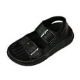 thumbnail image 3 of Yindaity Toddler Boy Sandals Toddler Boys Girls Buckle Sandals Comfort Open Toe Sandal with Adjustable Back Strap Black,8, 3 of 4