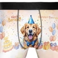 thumbnail image 4 of Watercolor Golden Retriever Happy Birthday Celebration Balloons Gift Party All Over Print Boxer Briefs Underwear for Men Dad Goldens Dog Lover Gifts Idea - 00028, 4 of 6