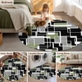 thumbnail image 5 of Round Rugs 8 Ft, Sage Green Black Geometric Non Slip Area Rugs for Kitchen Bedroom Entryway, Modern Abstract Art Block Washable Carpet Runner Rug Floor Mats for Bedroom Home Decor, 5 of 8