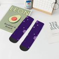 thumbnail image 7 of Pofeuu Crystal Purple Snowflake Print 30cm Socks, Adult Running Hiking Socks for Youth and Adult, 7 of 7