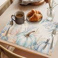 thumbnail image 3 of Coastal Pumpkins Fall Placemats Set of 2 Thanksgiving Botanical Rustic Vintage Place Mats Indoor Wipeable Table Mats Washable Dining Table Placemats for Kitchen Holiday Party Home Decor 13x19 Inch, 3 of 7