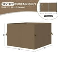thumbnail image 2 of Aoodor 12' x 12' Gazebo Curtain Set Protecting Privacy Side Walls 4 Panels, Curtain Only - Light Coffee, 2 of 10