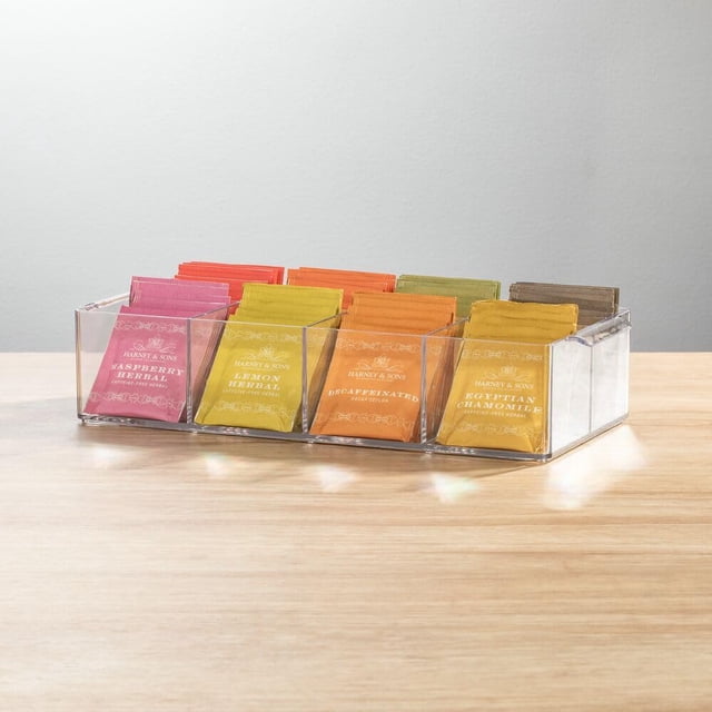 Organizador de condimentos y soporte para bolsitas de té mDesign Lumiere, paquete de 2