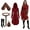 Red, variant on MYATED 5 Pcs Womens Renaissance Costumes Medieval Vintage Hooded Dress, Gothic Costume Fairy Dress Suitable for Halloween Cosplay (Black,L)