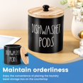 thumbnail image 3 of HAOAN Round Dishwasher Pod Holder  Dishwasher Tablet Container for Kitchen Decor and Accessories  Wood Laundry Detergent Pods Container with Lid  Kitchen Storage Container for Laundry Pod, 3 of 10