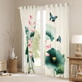 thumbnail image 3 of Homewish Rustic Lotus Black Out Curtains,Modern Aesthetic Art Curtains Pack of 2 (42x63 Each),Green Lotus Leaves Bedroom Curtains For Girls Kids,Microfiber Bedroom Decor, 3 of 6