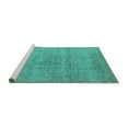 thumbnail image 2 of Ahgly Company Machine Washable Indoor Square Oriental Turquoise Blue Industrial Area Rugs, 3' Square, 2 of 4