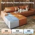thumbnail image 3 of PATBRELA Sectional Sofa, 101" L-Shaped Deep Seat Cloud Couch, Modular Sofa with Back Cushion for Living Room Bedroom, PU Leather, No Assembly Required, Brown (Left Facing Chaise), 3 of 10