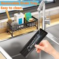 thumbnail image 2 of Kitchen Storage Sink Rack 304 Stainless Steel Sink Sponge Holder Multifunctional Kitchen Sink Organizer with Automatic Drain Tray (Black), 2 of 4
