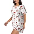 thumbnail image 2 of "Wukai Different Mushrooms Women's Pajama Set - Short-Sleeve Top and Shorts with Elastic Waistband and Pockets for Loungewear, Yoga, and Casual Wear-4X-Large, 2 of 8