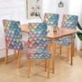 thumbnail image 2 of Yayeee 2 Pack Dining Chair Covers Stretch Parson Chairs Slipcovers Seat Protector, Blue Art Pattern, 2 of 6
