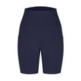 thumbnail image 2 of Bwdbhd Women Workout Yoga Shorts Biker Shorts with Side for Women, High Waisted Workout Compression Yoga Shorts Navy,S, 2 of 4