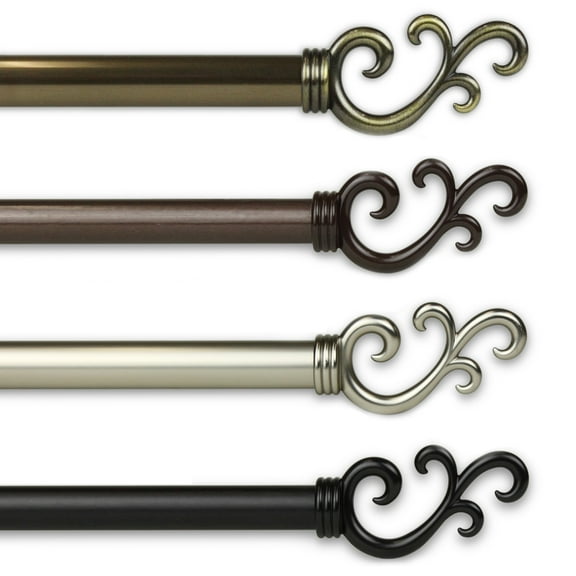 13/16 inch Mosey Curtain Rod 120-170" - Antique Brass