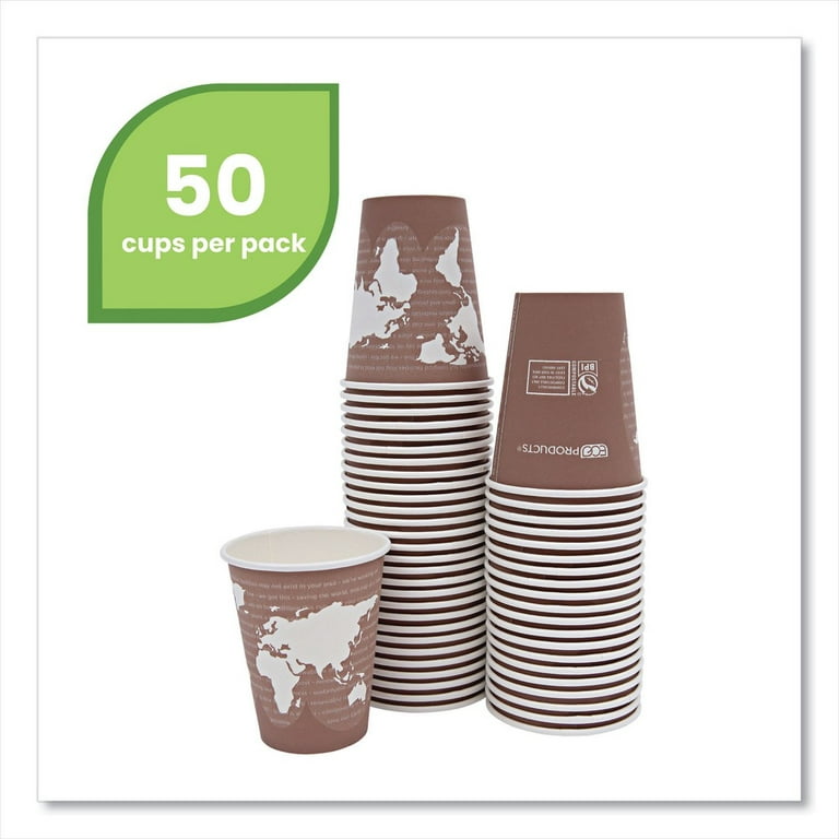 EcoChoice 8 oz. Squat Double Wall Kraft Compostable Paper Hot Cup -  500/Case