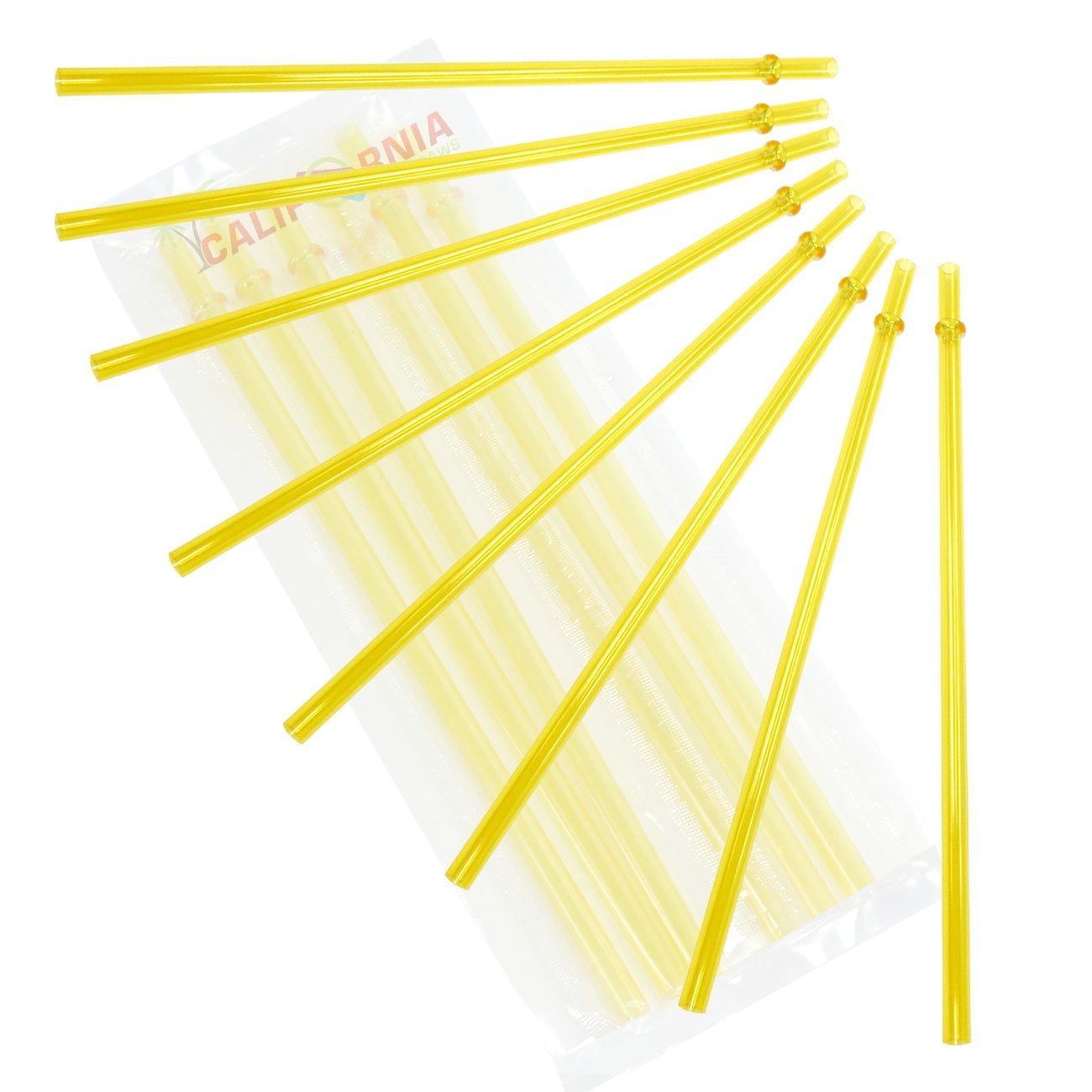 California Straw 9” Yellow Replacement Acrylic Straw Set of 6, Fits