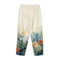 thumbnail image 3 of Lsque Floral Mountain Landscape Print Women's Pajama Pants, Lounge Pant - Comfortable Home Wear,Elastic Waistband, Stylish Design-Large, 3 of 9