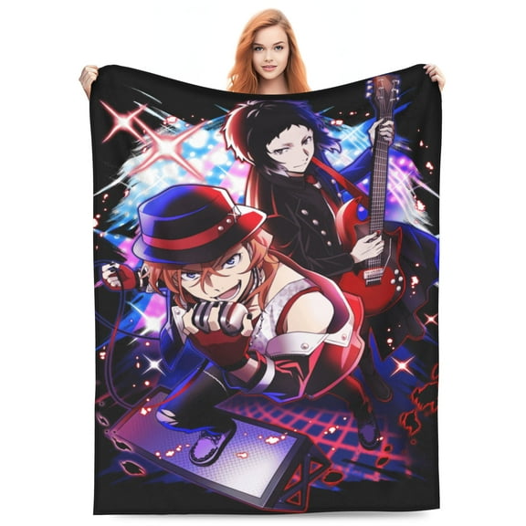 Bungo Stray Dogs Dazai Osamu Bed Blanket 3D Printed Throw Blanket Lightweight Super Soft Air Conditioning Room All Season Blanket Sofa Couch Bed Fans Cartoon Blanket 40"x30"