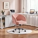 thumbnail image 5 of Silla Yaheetech Silla de oficina giratoria de terciopelo rosa, 5 of 9