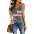 thumbnail image 2 of Usmixi Womens Tank Tops Casual Plus Size Independence Day Patriotic Shirts Vest Summer Trendy US Flag Print Crewneck Sleeveless Shirts Blouse Gray s, 2 of 4