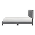 thumbnail image 4 of Pemberly Row Modern Wood Frame Velvet Full Platform Bed in Dark gray, 4 of 9