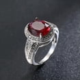 thumbnail image 3 of EOEMY 3Ct Oval Cut Rose Red Aaa Cz Band Women'S Engagement 925 Silver Ring Size 6-10, 3 of 3