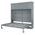 thumbnail image 6 of Harper & Bright Designs Full Size Murphy Bed with Top Cabinets, Cabinet Full Bed with Storage, Wooden Foldable Wall Bed Frame for Home Office Studio, Gray, 6 of 14