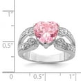 thumbnail image 6 of Auriga Fine Jewelry 925 Sterling Silver 1 CZ Heart Ring Size 7 for Women, 6 of 6