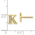 thumbnail image 3 of 14k Diamond Initial K Earrings 14k Yellow Gold Earrings, 3 of 3