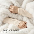 thumbnail image 4 of EVERGRACE Luxury Faux Fur Throw Blanket, Soft Fluffy Faux Mink Blankets for Bed, Couch, Sofa, Thick Cozy Plush Warm Fur Throws with Reversible Velvet, Ivory Mink, 50"x60", 4 of 8