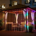 thumbnail image 7 of 300 LED Christmas Curtain Lights For Windows Indoor Outdoor,10ft X 10ft Color Changing Curtain String Lights,120V Plug In,11 Modes Long Icicle Lights,Timer, Rainbow Hanging Backdrop Lights, 7 of 7
