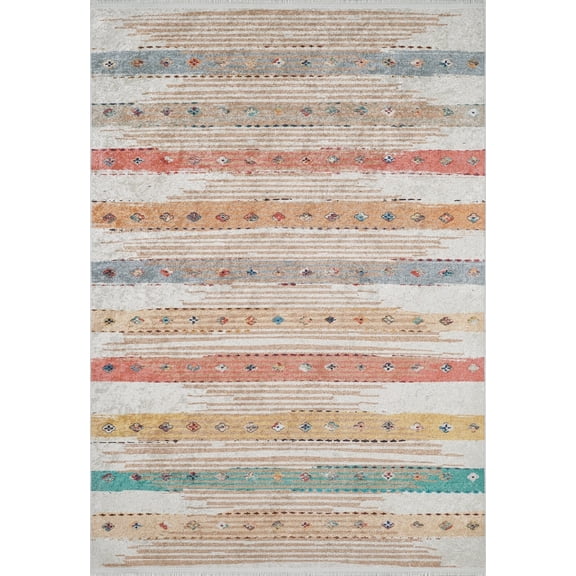 Matamoros Orange Modern Polyester Area Rugs for Living Room Washable Rugs Boho Moroccan Area Rug Soft Geometric Bohemian Distressed Indoor Rug for Bedroom Dining Room Office Foldable Nonslip Rug