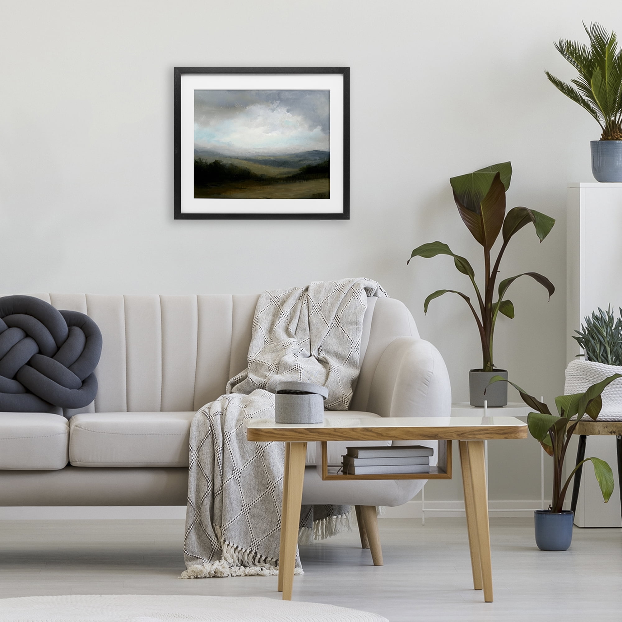 Stupell Industries Refreshed Quiet Rolling Hills Black Framed Print Under Glass, design by Annabelle Hall