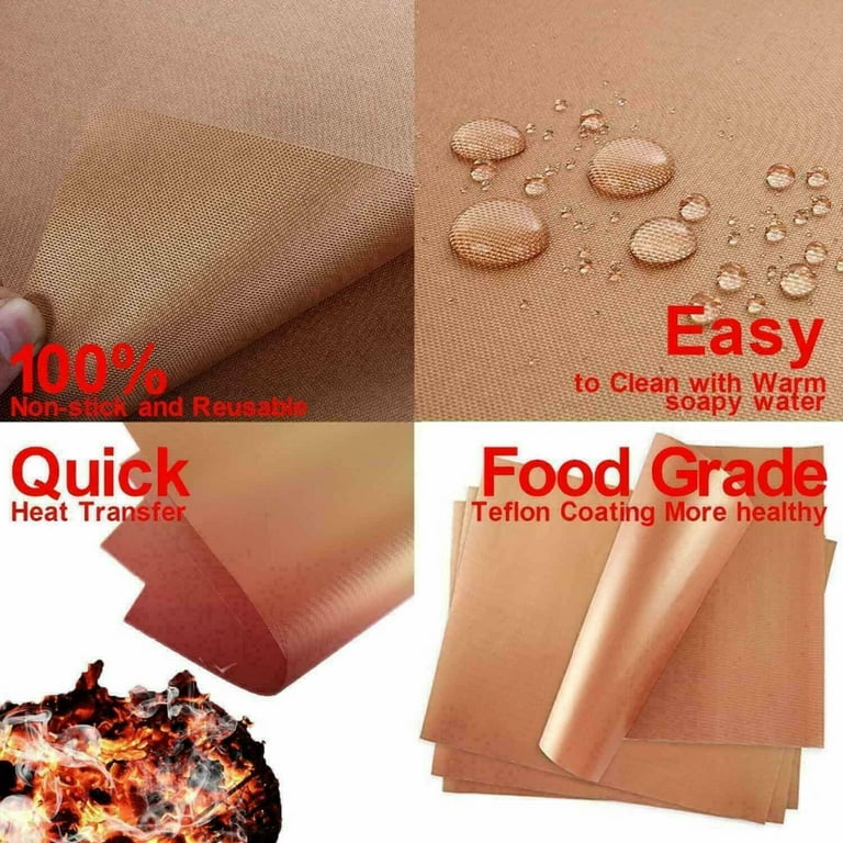 GOURMEO Heat Resistant Baking Paper Roll - Set of 2-15.7 x 90 in Reusable &  Nonstick Teflon Mat Sheets - Dishwasher Friendly & Greaseproof Sheet