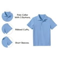 thumbnail image 3 of GBH Boys School Uniform Short Sleeve Pique Polo Shirt (Little Boys & Big Boys), 3 of 7
